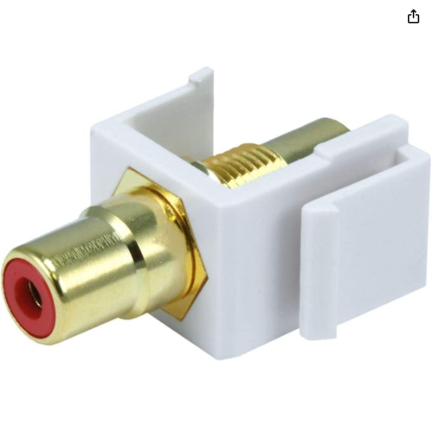 Keystone Jack-Modular RCA with Red Center, White