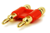 Dual High-Quality Gold Plated Speaker Banana Plugs, Red