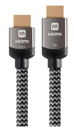 Monoprice 4K High Speed HDMI Cable - Braided - 4K@60Hz, 18Gbps, HDR, CL3 In-Wall Rated
