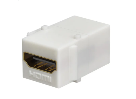 Monoprice Keystone Jack HDMI Female to Female Coupler Adapter, White