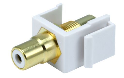 Monoprice Keystone Jack - Modular RCA w/White Center (White)