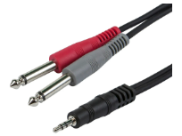 1/8" TRS male to two 1/4" TS male cable 